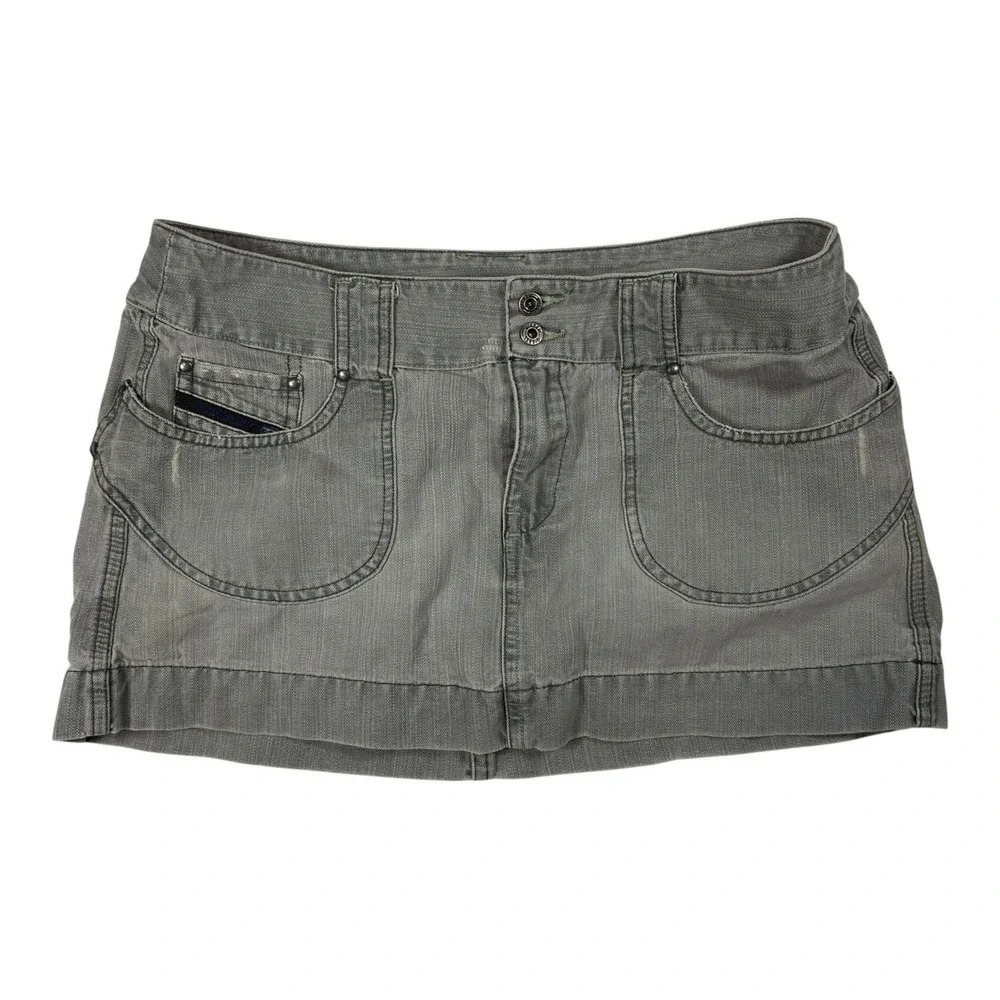 Y2k Diesel Gray Mini Skirt 31 Vintage Model Off Duty Grunge - Picture 3 of 6